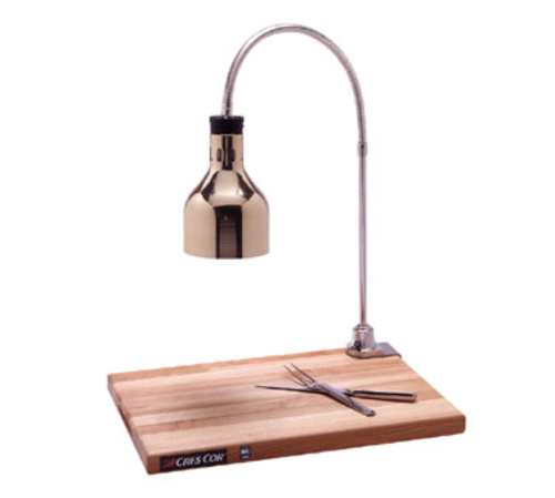 Cres Cor IFW61GL10PB Countertop Carving Station W/ 1 Lamp & Maple Cutting Board, Brass Hood-cityfoodequipment.com