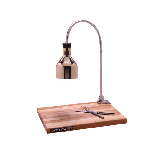 Cres Cor IFW61GL10PN Countertop Carving Station W/ 1 Lamp & Maple Cutting Board, Nickel Hood-cityfoodequipment.com