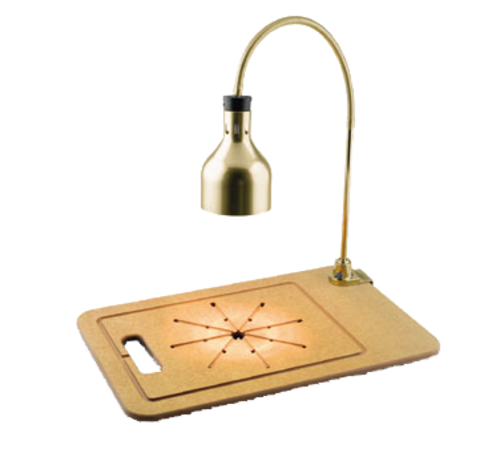 Cres Cor IFW61WFPB Star Series Countertop Carving Station W/ 1 Lamp & Cutting Board, Brass Hood-cityfoodequipment.com