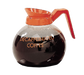 Curtis 70280200406 64 Oz Regular Coffee Decanter W/ Orange Plastic Handle-cityfoodequipment.com