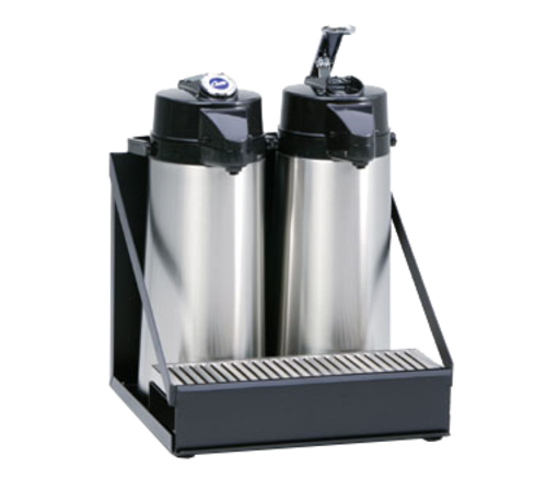 Curtis CAR-2-BLK Side-By-Side Airpot Rack, Single Level W/ Removable Drip Tray-cityfoodequipment.com