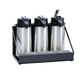 Curtis CAR-3-BLK 3 Side-By-Side Airpot Rack, Single Level W/ Removable Drip Tray-cityfoodequipment.com