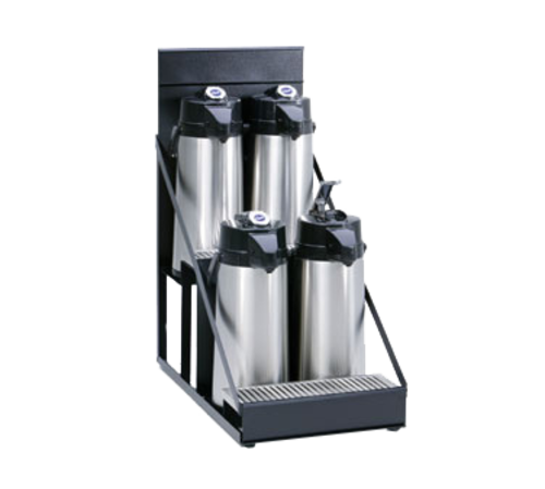 Curtis CAR-4-BLK 4 Step-Up Airpot Rack W/ 2 Levels & Removable Drip Tray-cityfoodequipment.com