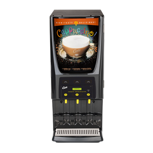 Curtis PCGT3 Cappuccino Machine W/ (1) 5 Lb & (2) 10 Lb Hoppers & (3) Dispensers, 120v-cityfoodequipment.com
