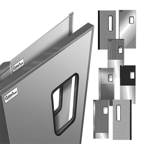Curtron SPCD-20-AL-3648 Service-Pro® Cafaƒa© Series 20 Single Swinging Traffic Door - 36" X 47", Aluminum-cityfoodequipment.com
