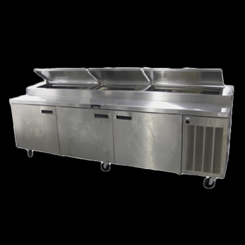 Delfield 186114PTBMP 114" Pizza Prep Table w/ Refrigerated Base, 115v-cityfoodequipment.com