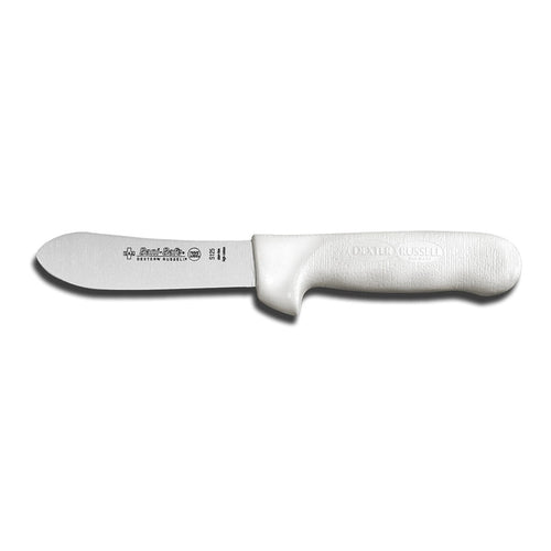 Dexter Russell S125 SANI-SAFE® 4 1/2" Sliming Knife W/ Polypropylene White Handle, Carbon Steel-cityfoodequipment.com