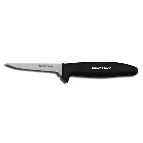 Dexter Russell P154HG 4 1/2" Boning Knife W/ Soft Black Rubber Handle, High Carbon Steel-cityfoodequipment.com