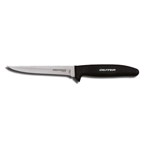 Dexter Russell P155WHG 5" Boning Knife W/ Soft Black Rubber Handle, Carbon Steel-cityfoodequipment.com