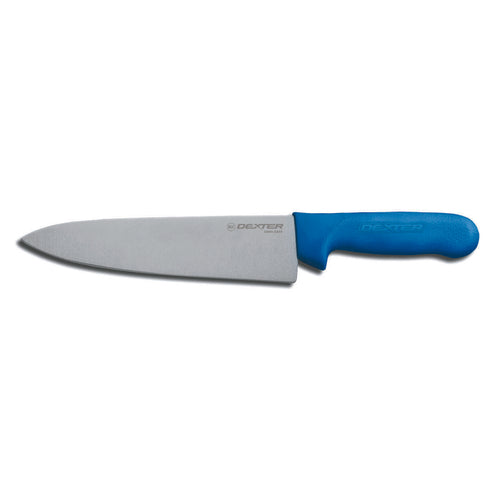 Dexter Russell S145-10C-PCP SANI-SAFE® 10" Chef's Knife W/ Polypropylene Blue Handle, Carbon Steel-cityfoodequipment.com