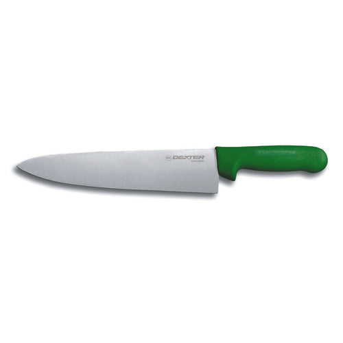Dexter Russell S145-10G-PCP SANI-SAFE® 10" Chef's Knife W/ Polypropylene Green Handle, Carbon Steel-cityfoodequipment.com