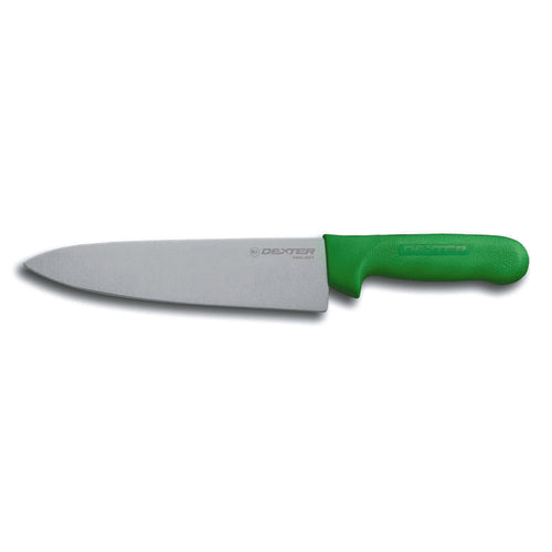Dexter Russell S145-8G-PCP SANI-SAFE® 8" Chef's Knife W/ Polypropylene Green Handle, Carbon Steel-cityfoodequipment.com