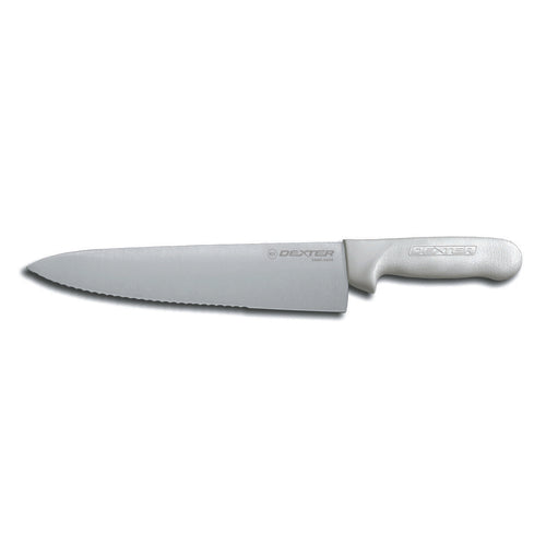 Dexter Russell S145-10SC-PCP SANI-SAFE® 10" Chef's Knife W/ Polypropylene White Handle, Carbon Steel-cityfoodequipment.com