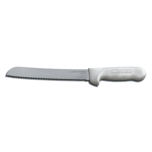 Dexter Russell S162-8SC-PCP SANI-SAFE® 8" Bread Knife W/ Polypropylene White Handle, Carbon Steel-cityfoodequipment.com