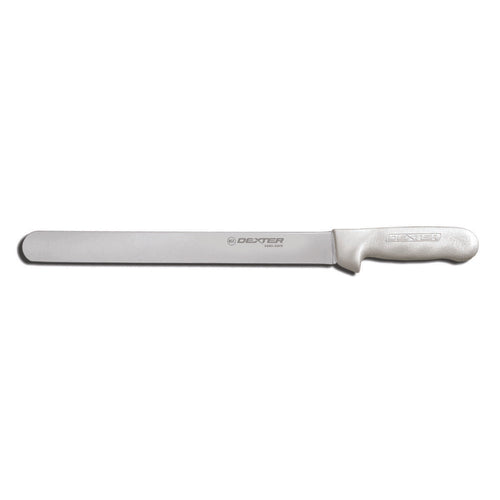 Dexter Russell S140-12PCP SANI-SAFE® 12" Roast Slicer W/ Polypropylene White Handle, Carbon Steel-cityfoodequipment.com