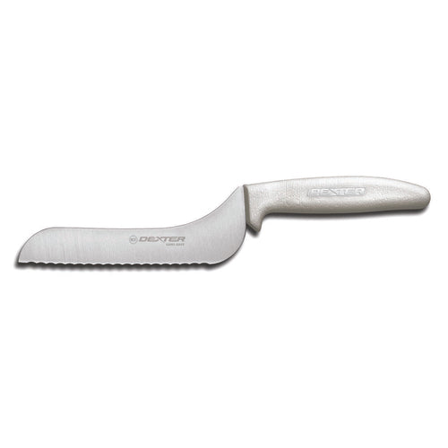 Dexter Russell S163-7SC-PCP SANI-SAFE® 7" Utility Slicer W/ Polypropylene White Handle, Carbon Steel-cityfoodequipment.com