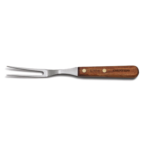 Dexter Russell S2896PCP 5 1/2" Carver Fork W/ Rosewood Handle, Carbon Steel-cityfoodequipment.com