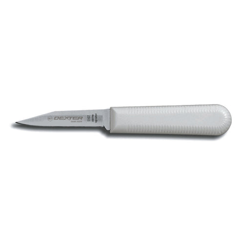 Dexter Russell S107PCP SANI-SAFE® 3 1/4" Paring Knife W/ Polypropylene White Handle, Carbon Steel-cityfoodequipment.com