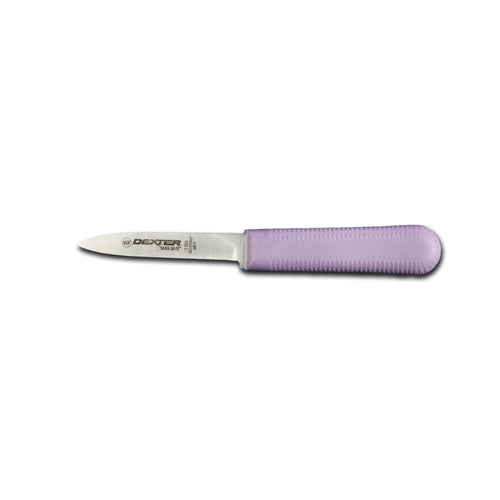 Dexter Russell S104P-PCP SANI-SAFE® 3 1/4" Paring Knife W/ Polypropylene Purple Handle, Carbon Steel-cityfoodequipment.com