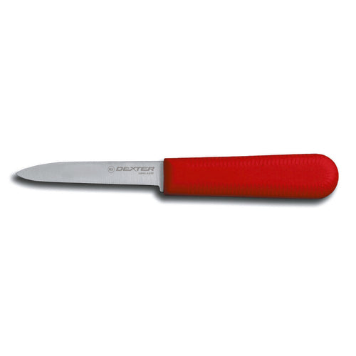 Dexter Russell S104R-PCP SANI-SAFE® 3 1/4" Paring Knife Set W/ Polypropylene Red Handle, Carbon Steel-cityfoodequipment.com