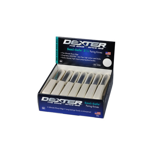 Dexter Russell S104-50 SANI-SAFE® 3 1/4" Paring Knife Set W/ Polypropylene White Handle, Carbon Steel-cityfoodequipment.com