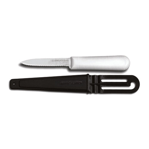 Dexter Russell NTL24 SANI-SAFE® 3 1/4" Net Twine Line Knife W/ Polypropylene White Handle, Carbon Steel-cityfoodequipment.com