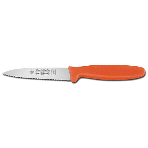 Dexter Russell NET105SC SANI-SAFE® 3 1/2" Net Twine Line Knife W/ Polypropylene Orange Handle, Carbon Steel-cityfoodequipment.com