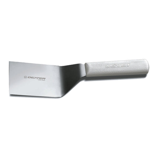 Dexter Russell S286-4 SANI-SAFE® 4"x3" Hamburger Turner W/ Polypropylene White Handle, Stainless Steel-cityfoodequipment.com