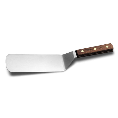 Dexter Russell 2388 8" X 3" Cake Turner W/ Walnut Handle, Carbon Steel-cityfoodequipment.com