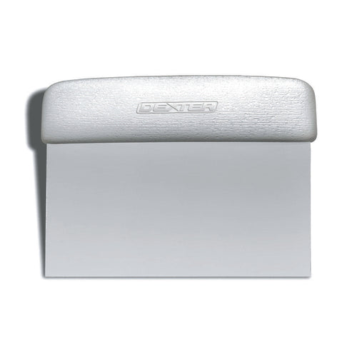 Dexter Russell S196 SANI-SAFE® 6"x3" Dough Cutter W/ Polypropylene White Handle, Stainless Steel-cityfoodequipment.com