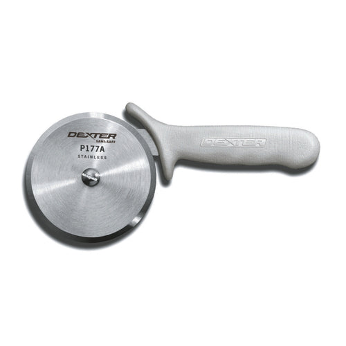 Dexter Russell P177A-5PCP SANI-SAFE® 5" Pizza Cutter W/ White Plastic Handle, Carbon Steel-cityfoodequipment.com