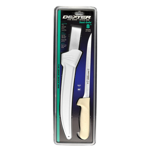 Dexter Russell S133-7WS1-CP SANI-SAFE® 7" Fillet Knife W/ Polypropylene White Handle, Carbon Steel-cityfoodequipment.com