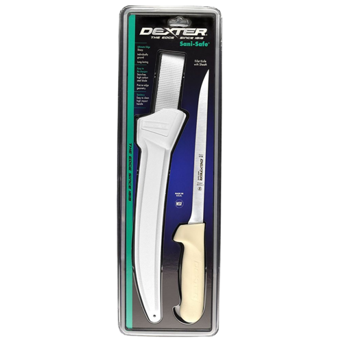 Dexter Russell S133-9WS1-CP SANI-SAFE® 9" Fillet Knife W/ Polypropylene White Handle, Carbon Steel-cityfoodequipment.com