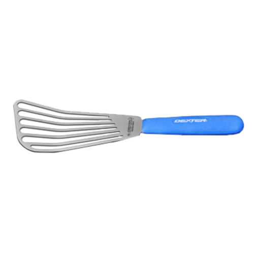 Dexter Russell 19673H SANI-SAFE® 6 1/2" Slotted Fish Turner W/ Soft Blue Rubber Handle, Stainless Steel-cityfoodequipment.com