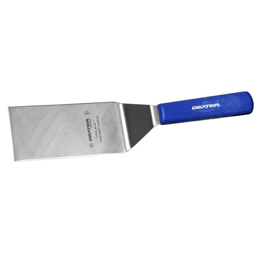 Dexter Russell S286-6H-PCP SANI-SAFE® 6 "x 3" Hamburger Turner W/ Polypropylene Blue Handle, Stainless Steel-cityfoodequipment.com