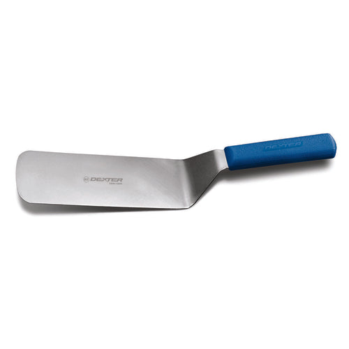Dexter Russell S286-8C-PCP SANI-SAFE® 8"x3" Cake Turner W/ Polypropylene Blue Handle, Stainless Steel-cityfoodequipment.com