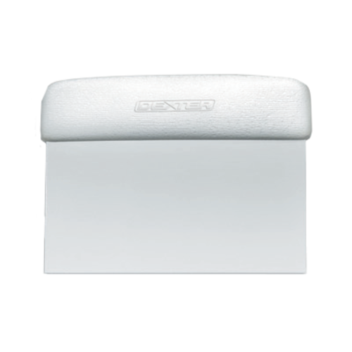Dexter Russell S196PCP SANI-SAFE® Dough Cutter/scraper W/ White Plastic Handle - 6" X 3", Stainless Steel-cityfoodequipment.com