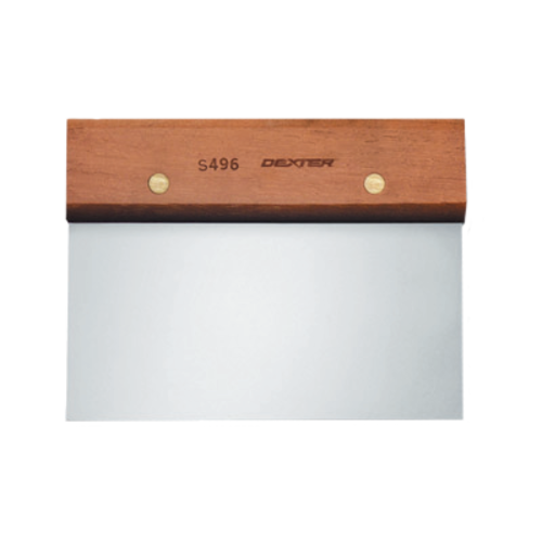 Dexter Russell S496PCP Dough Cutter/scraper W/ Wood Handle - 6" X 3", Stainless Steel-cityfoodequipment.com