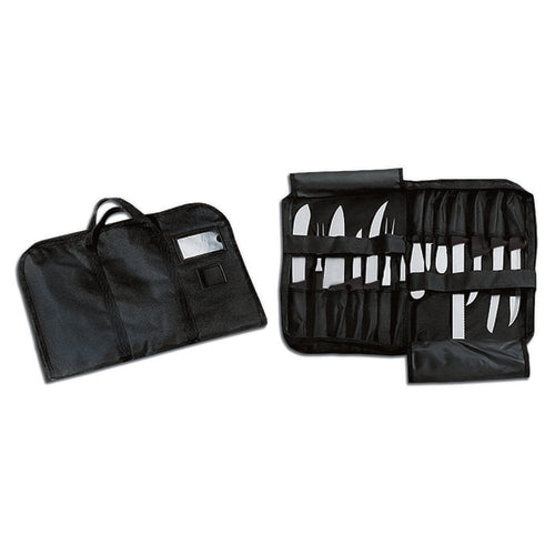Dexter Russell CC2 Knife Case W/ (14) Slots & Shoulder Strap - Polyester, Black-cityfoodequipment.com
