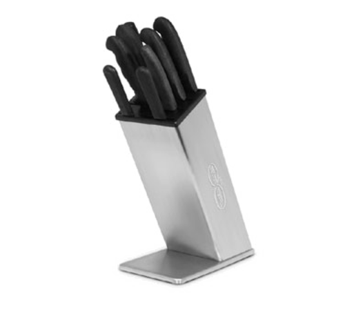 Dexter Russell SB-8 BLOCK ONLY 8 Slot Stainless Steel Knife Block-cityfoodequipment.com