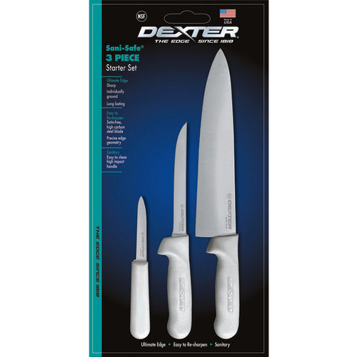 Dexter Russell 3 PC. CUTLERY SET SANI-SAFE® Cutlery Set W/ 10" Cooks, 6" Boning & 3 1/4" Paring Knifes-cityfoodequipment.com