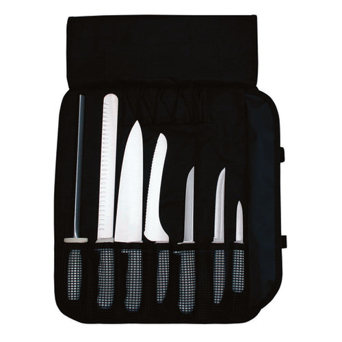 Dexter Russell SSCC-7 SANI-SAFE® 7 Piece Cutlery Set W/ Polypropylene White Handle, Carbon Steel-cityfoodequipment.com