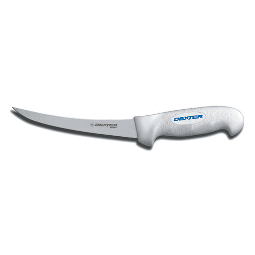 Dexter Russell SG131-6PCP 6" Narrow Stiff Boning Knife W/ Soft White Rubber Handle, Carbon Steel-cityfoodequipment.com