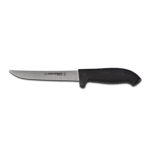 Dexter Russell SG136B-PCP 6" Boning Knife W/ Soft Black Rubber Handle, Carbon Steel-cityfoodequipment.com