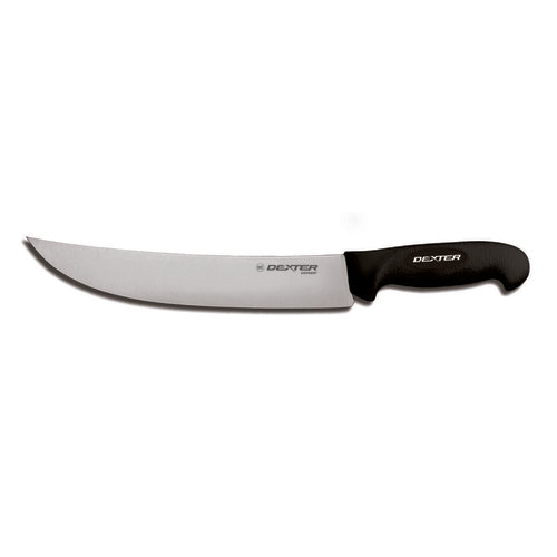 Dexter Russell SG132-10B-PCP 10" Cimeter Steak Knife W/ Soft Black Rubber Handle, Carbon Steel-cityfoodequipment.com