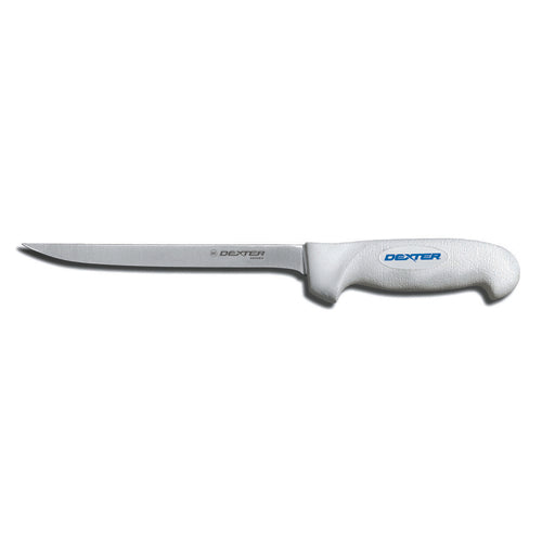 Dexter Russell SG133-8PCP 8" Fillet Knife W/ Soft White Rubber Handle, Carbon Steel-cityfoodequipment.com