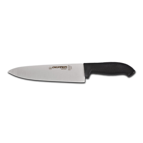 Dexter Russell SG145-8B-PCP 8" Chef's Knife W/ Soft Black Rubber Handle, Carbon Steel-cityfoodequipment.com