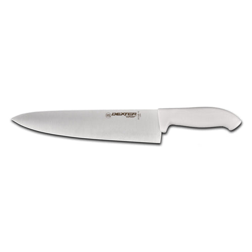 Dexter Russell SG145-10PCP 10" Chef's Knife W/ Soft White Rubber Handle, Carbon Steel-cityfoodequipment.com