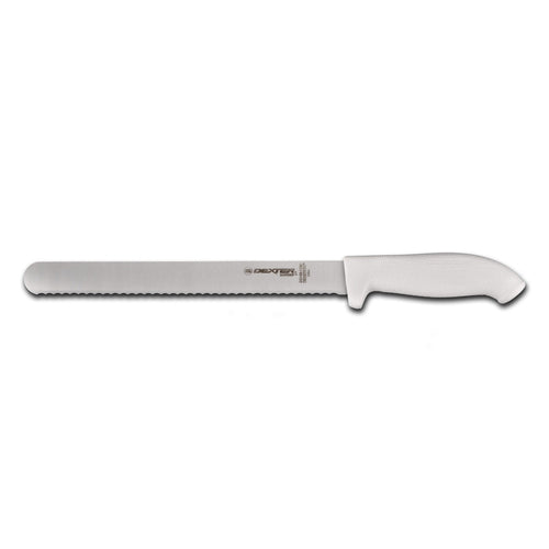 Dexter Russell SG140-12SC-PCP 12" Slicer W/ Soft White Rubber Handle, Carbon Steel-cityfoodequipment.com