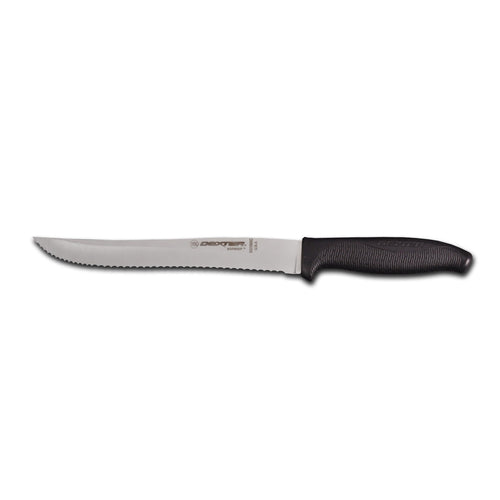Dexter Russell SG158SCB-PCP 8" Utility Slicer W/ Soft Black Rubber Handle, Carbon Steel-cityfoodequipment.com